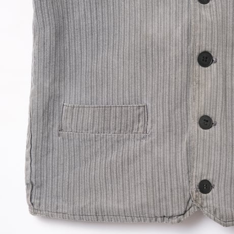 30-40s France Vintage Stripe Cotton Stripe Gillet 2