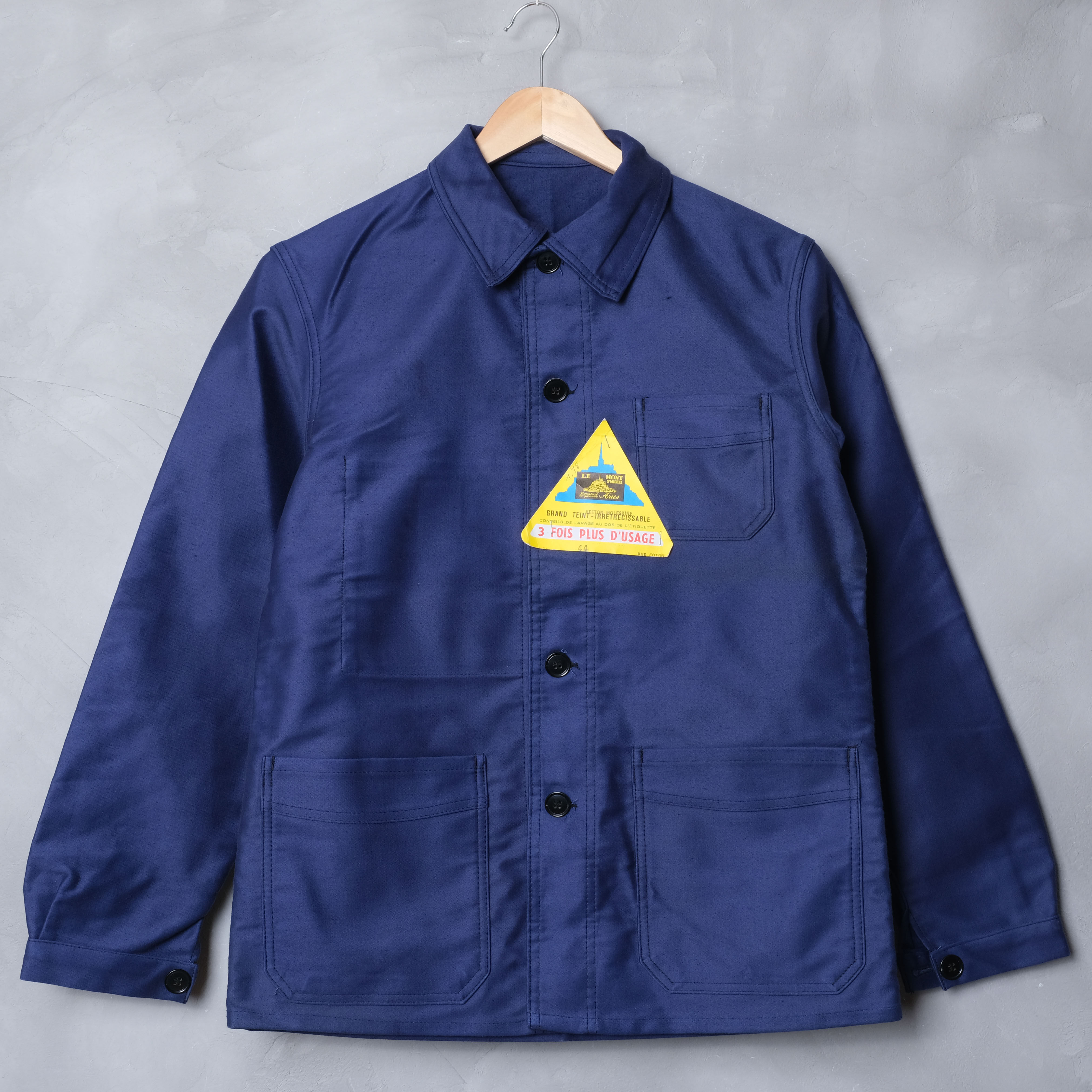 40-50s Le Mont St Michel Blue Moleskin Jacket S