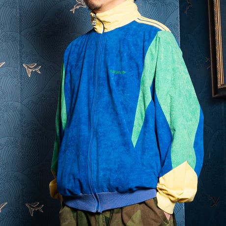 90s Vintage adidas Track Jacket Vintage adidas Blue × Green × Yellow (Made in France)