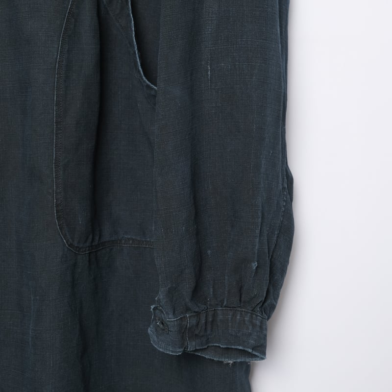 30s France Vintage Indigo Linen Maquignon Coat