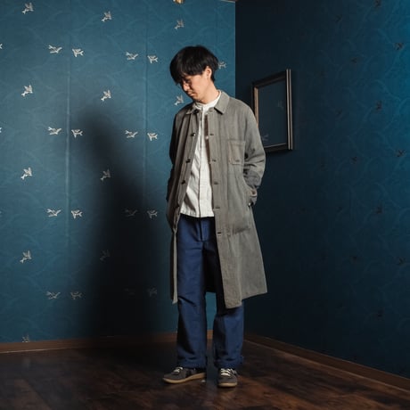 30-40s Le travailleur Black Chambray Atelier Coat