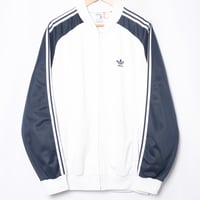 70-80s Vintage adidas ATP Track Jacket White × Navy (Made in France) 192