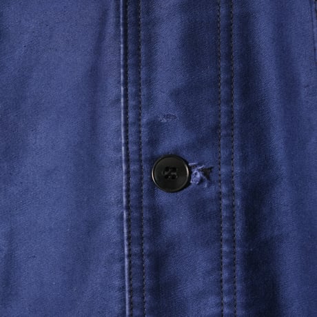 50s France Vintage Dubure & Deverchere Blue Moleskin Work Jacket