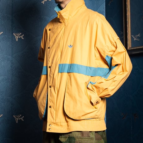 80s Vintage adidas Blouson Mustard × Bluegray（Made in Finland）