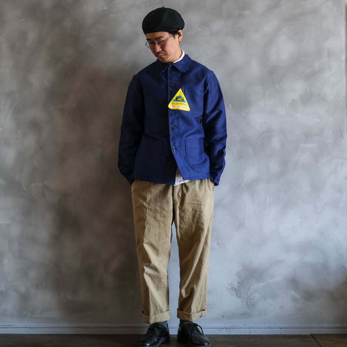 40-50s Le Mont St Michel Blue Moleskin Jacket S 40-50s Le Mont St Michel Blue Moleskin Jacket S
