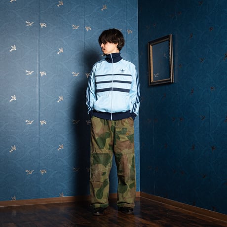 70-80s Vintage adidas Track Jacket Model  First Light Blue× Navy（Made in France)174