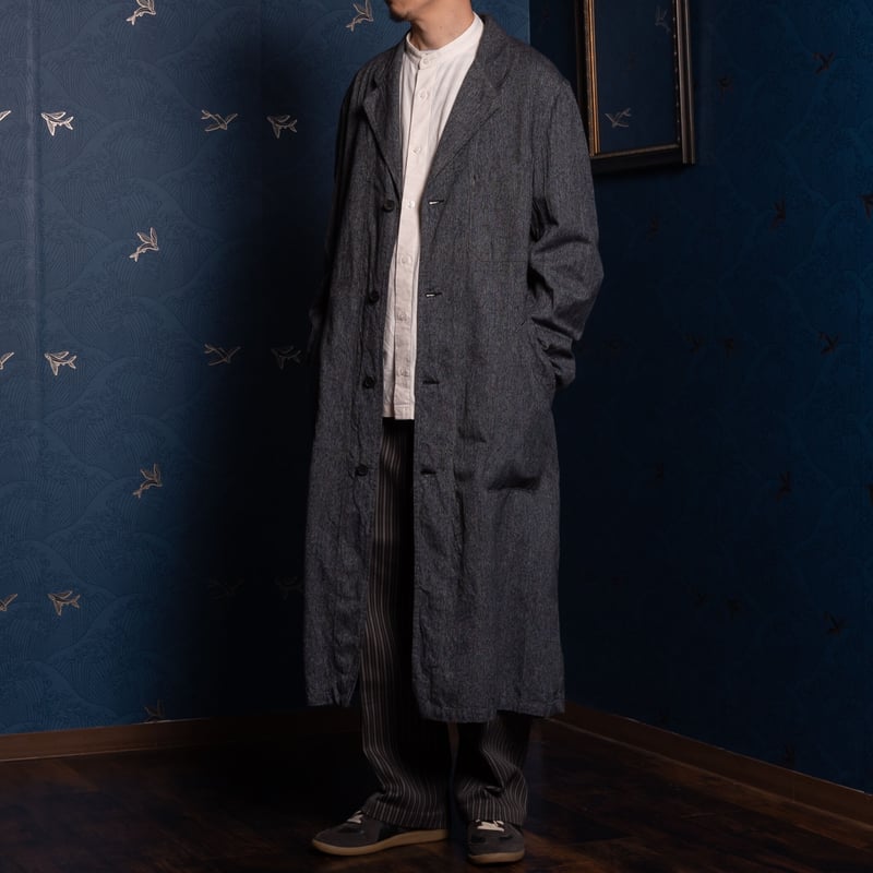 30-40s France Vintage LESOTEX Black Chambray At 30-40s France Vintage LESOTEX Black Chambray At