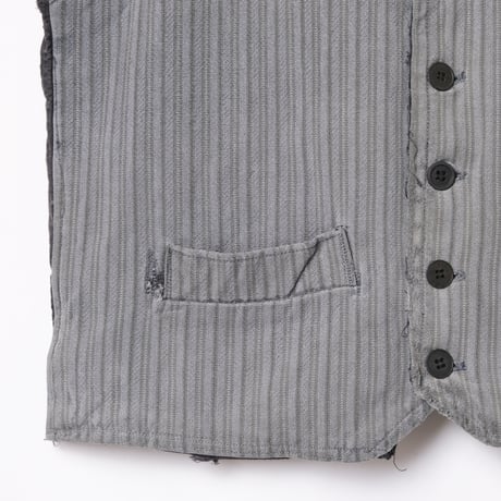 30-40s France Vintage Stripe Cotton Stripe Gillet 3