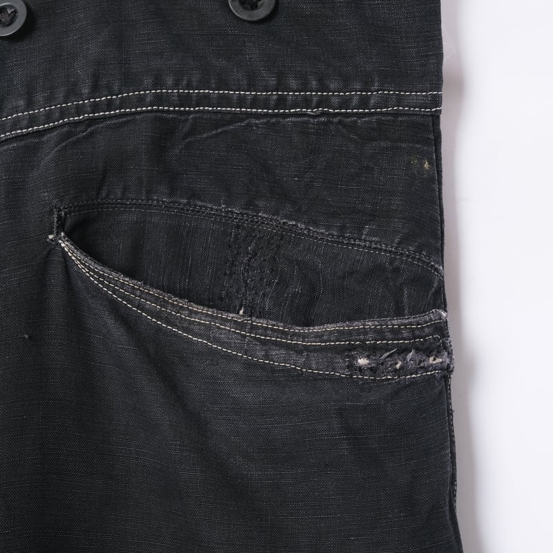 30-40s France Vintage SALACHE Black Linen Maq