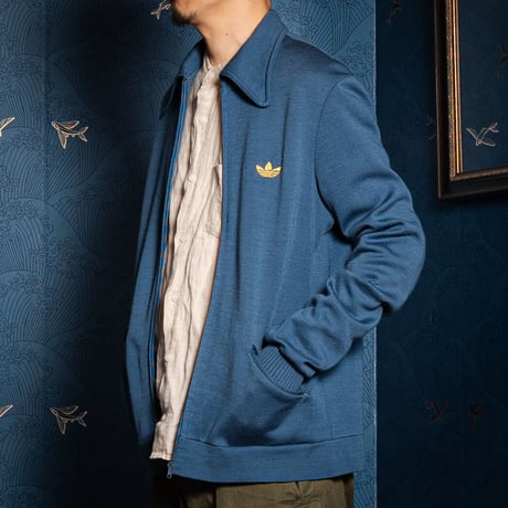 70s Vintage adidas Ventex Knit Jacket Blue Grey (Made in France)