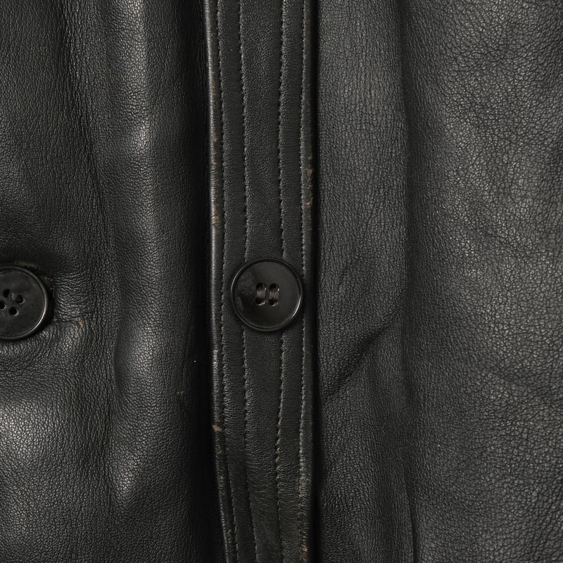 40s-50s France Vintage MTVC Leather Jacket Wool