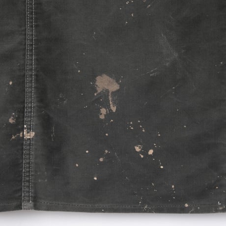 40s France Vintage Le Mont Saint Michel Black Moleskin Work Jacket