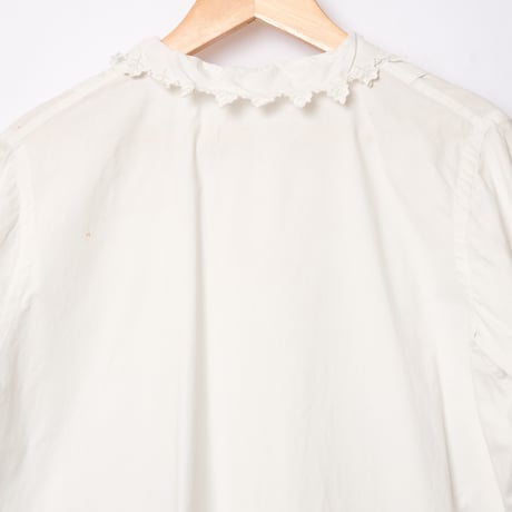 France Antique Frill Cotton  Blouse  2