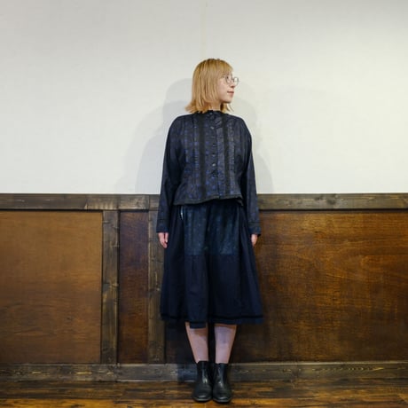 -1940s Hungarian Vintage indigo Cotton Skirt 1