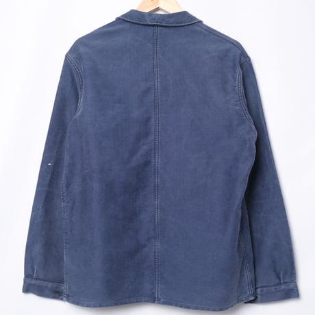 40s-50s France Vintage Adolphe Lafont Blue Moleskin Work Jacket