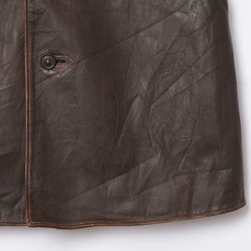 50s　オランダ軍　レザーベスト　ジャーキン　キャバリエ 50s Dutch Army Leather Vest Size 2 | Ugla パンと古着と本