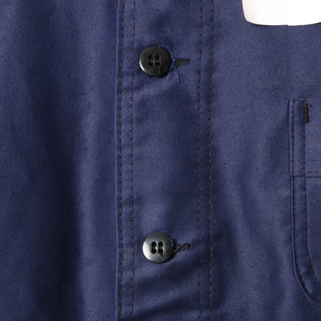 60s France Vintage A St Michel Blue Moleskin Work Jacket Dead Stock