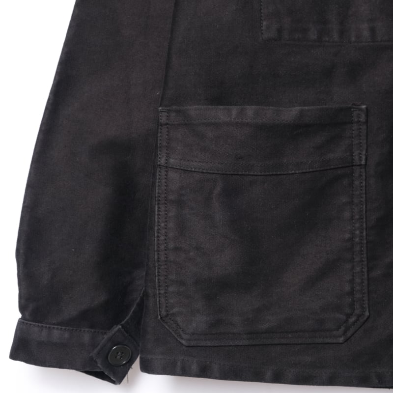 50s Le Mont St Michel Black Moleskin Jacket Siz