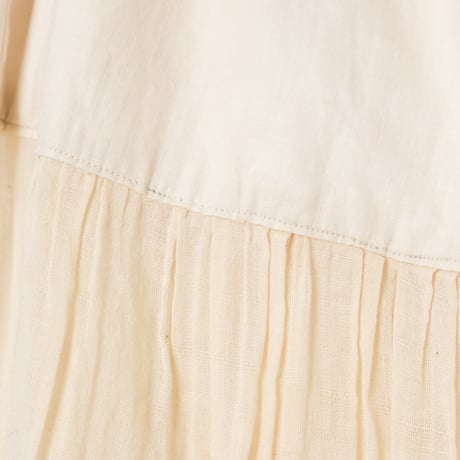 40s France Vintage Cotton  Lace Skirt（Ecru)