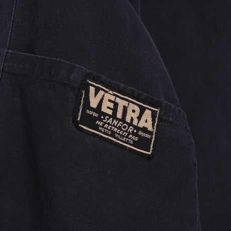 40-50s France Vintage VETRA Black Linen (Metis) Maquignon Coat