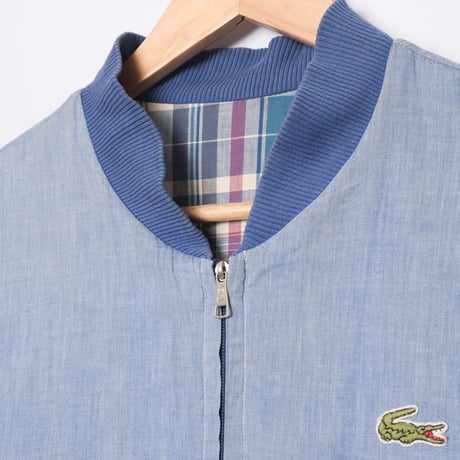 70-80s LACOSTE Reversible Cotton Blouson Light Blue（Made in France）