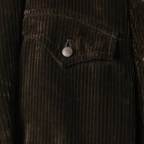 30-40s France Vintage Adolphe Lafont Dark Brown Corduroy Hunting Jacket