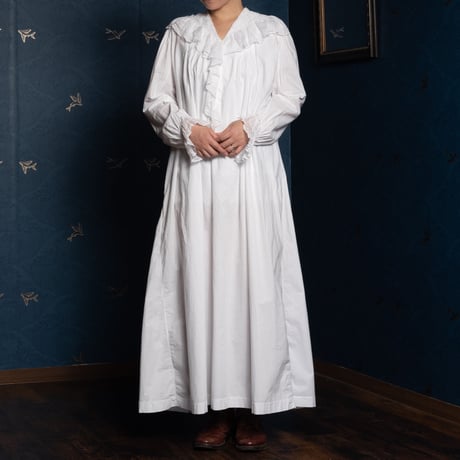 French Antique Cotton Lace Night Dress