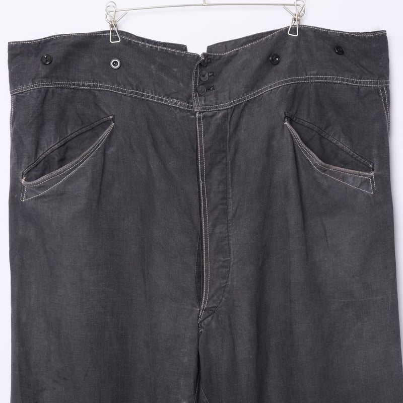 30-40s France Vintage SALASHE Black Linen Maq 30-40s France Vintage SALASHE Black Linen Maq