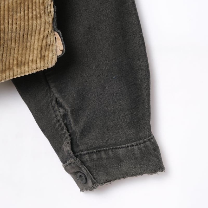 30ss France Vintage Corduroy×Black Moleskin Dou