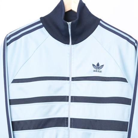 70-80s Vintage adidas Track Jacket Model  First Light Blue× Navy（Made in France)174