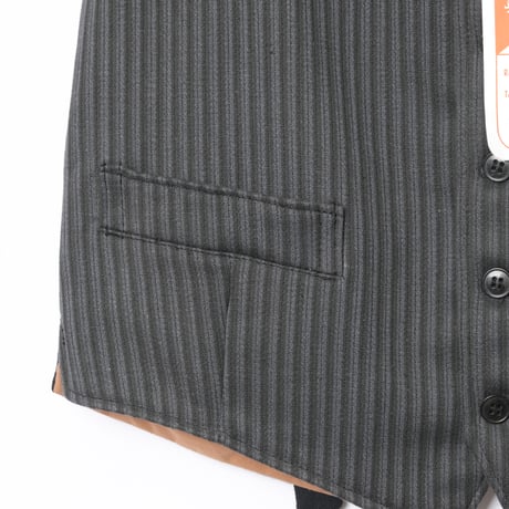40-50s France Vintage Cotton Striped Work Gilet Dead Stock