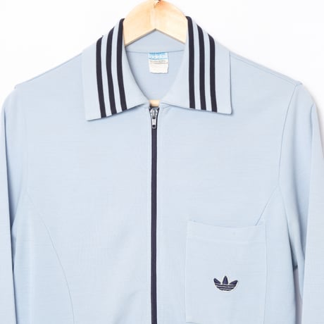 70-80s Vintage adidas Knit Jacket Light Blue（Made in West Germany）