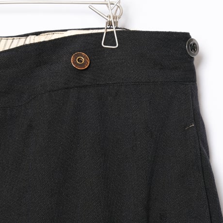 30-40s France Vintage Wool Black Trousers