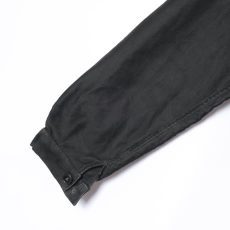 30-40s France Vintage L' Inusable Black Moleskin Work Jacket