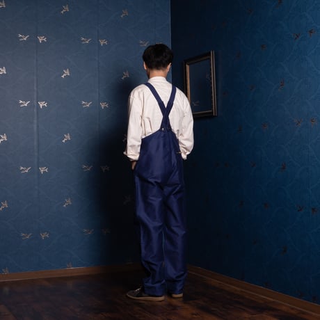 50-60s Le Mont St Michel Blue Moleskin Work Overalls Dead Stock
