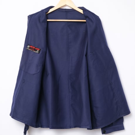 40s-50s France Vintage Adolphe Lafont  Blue Moleskin Jacket Dead Stock
