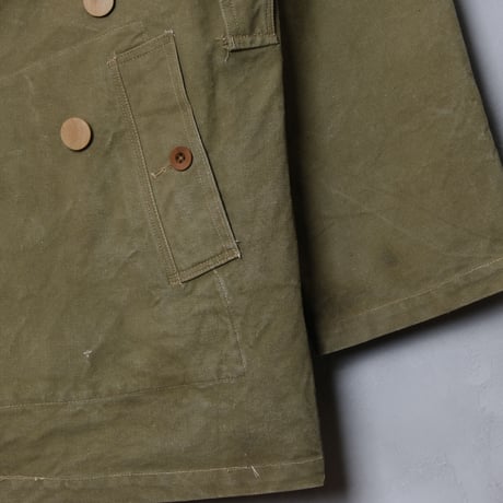 French Army M38 Motorcycle Coat  1st Wood Flat Button