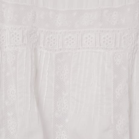 〜1930s French Antique Cotton Lace Short Sleeve Night Dress  2