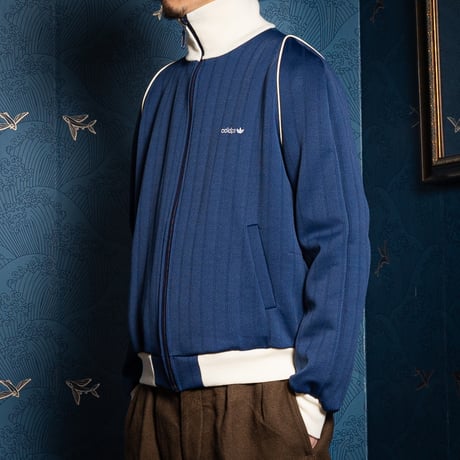 80s Vintage adidas Track Jacket Navy × Ivory (Made in West Germany)