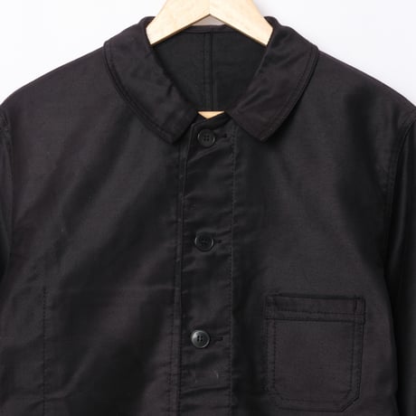 40-50s  Dumont d'Urville Black Moleskin Jacket Dead Stock
