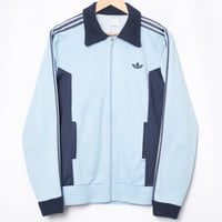 70-80s Vintage adidas Track Jacket Light Blue × Navy (Made in France)