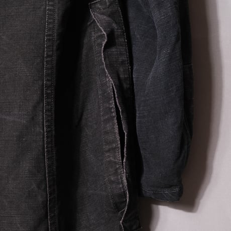 40-50s France Vintage  VETRA Black Linen  Maquignon Coat