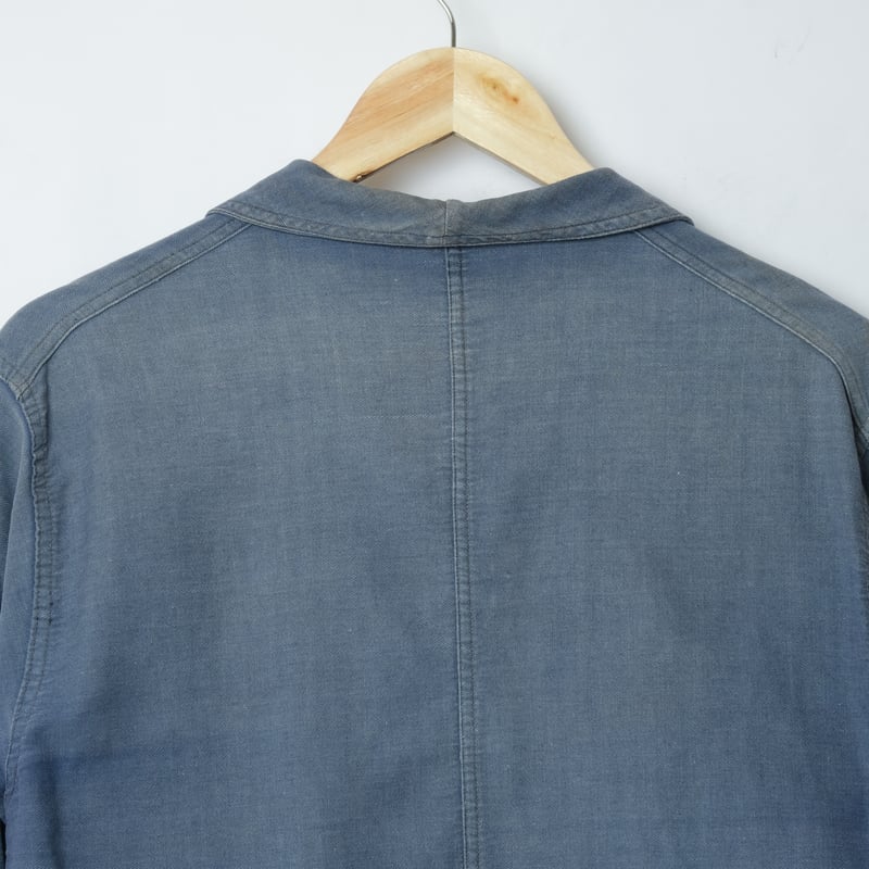 40s Vulcain Blue Cotton Twill Jacket Wood Butt 40s Vulcain Blue Cotton Twill Jacket Wood Butt