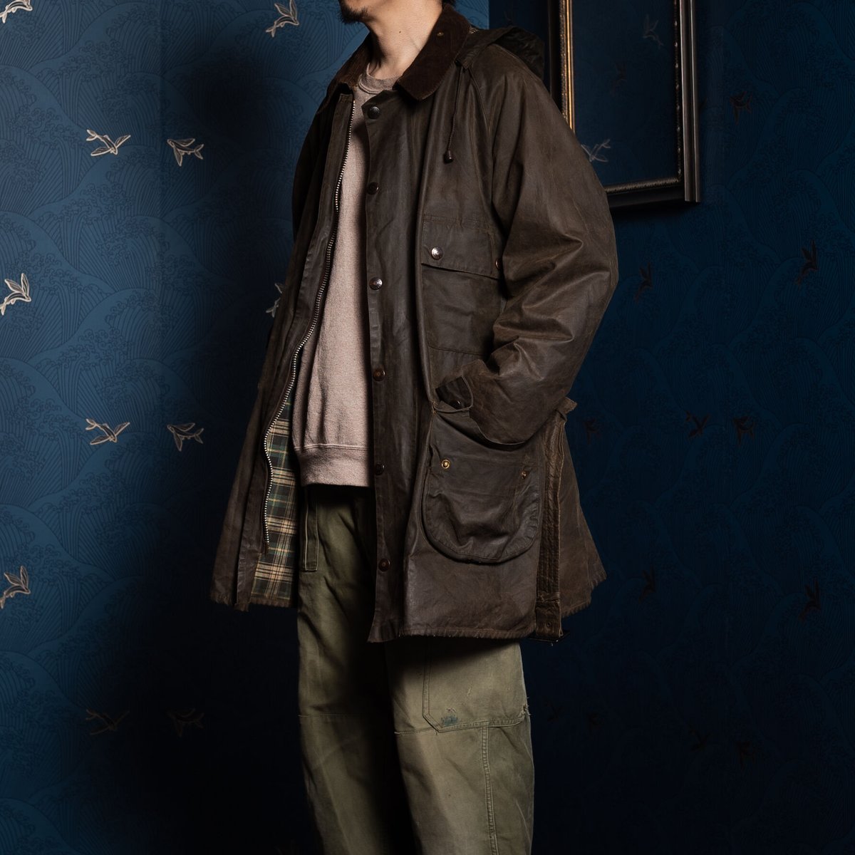 80s Barbour Solway Zipper 2 Warrant Size C42 With Hood & Belt 80s Barbour Solway Zipper 2 Warrant Size C42 With Hood & Belt