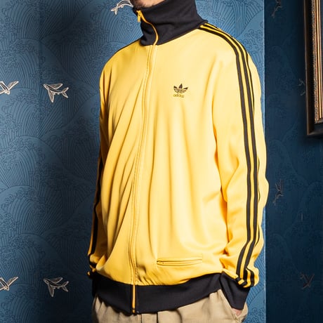 70-80s Vintage adidas Track Jacket Yellow × Black (Made in France)