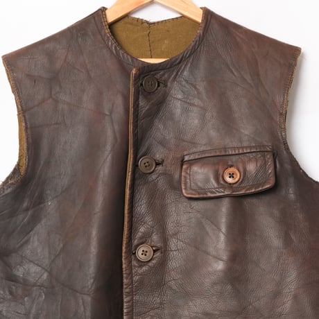 40s Euro Vintage Leather Vest