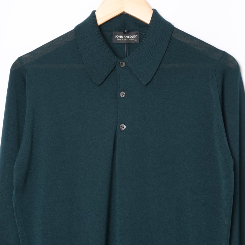 00s- JOHN SMEDLEY Merino Wool Polo Dead Stock（M