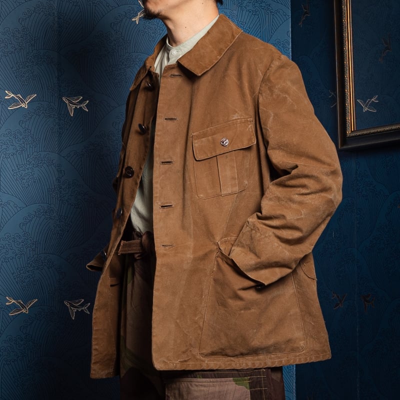 30-40s France Vintage Cotton Canvas Hunting Jac