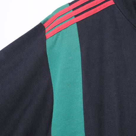 80s Vintage adidas Ventex Knit Track Jacket Navy × Red × Green（Made in France）