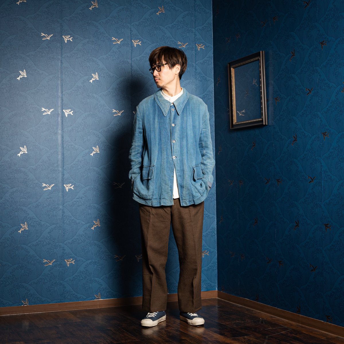 French Army HBT Indigo Linen Jacket | Ugla パンと古着と本 French Army HBT Indigo Linen Jacket | Ugla パンと古着と本